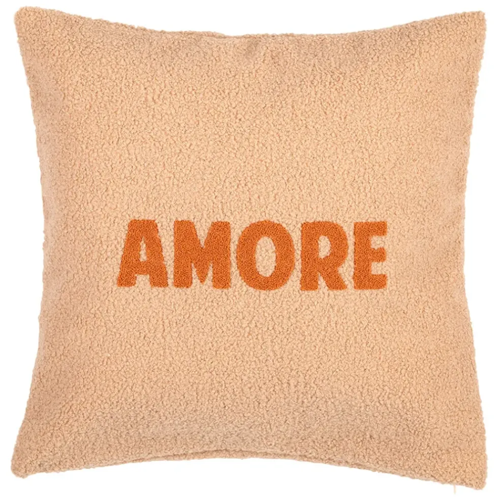 Housse de coussin en bouclettes nude 45x45cm - Funny