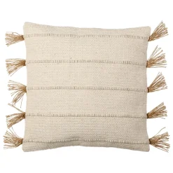 Housse de coussin en coton et jute écru 45x45cm - Kolore
