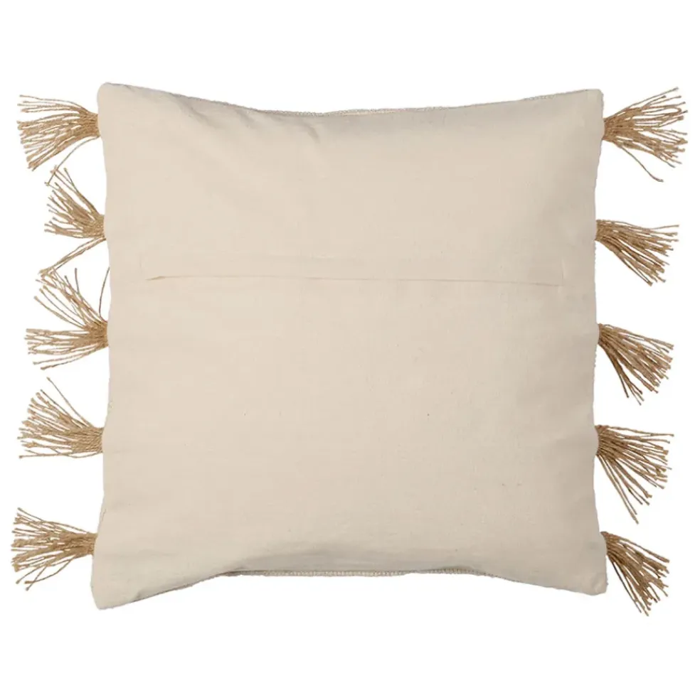 Housse de coussin en coton et jute écru 45x45cm - Kolore