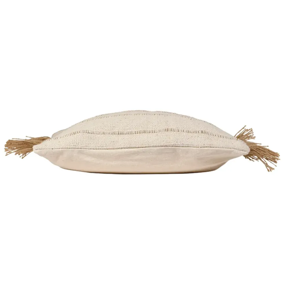 Housse de coussin en coton et jute écru 45x45cm - Kolore