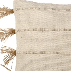 Housse de coussin en coton et jute écru 45x45cm - Kolore