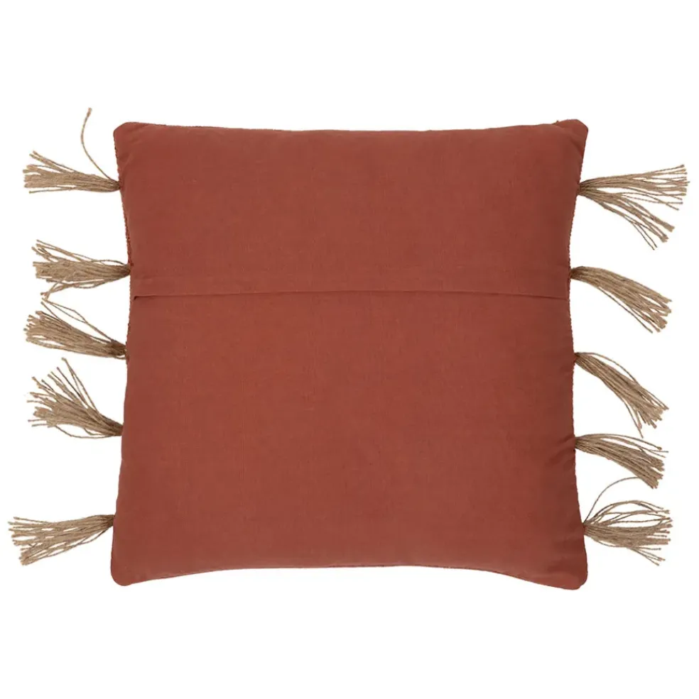 Housse de coussin en coton et jute terracotta 45x45cm - Kolore