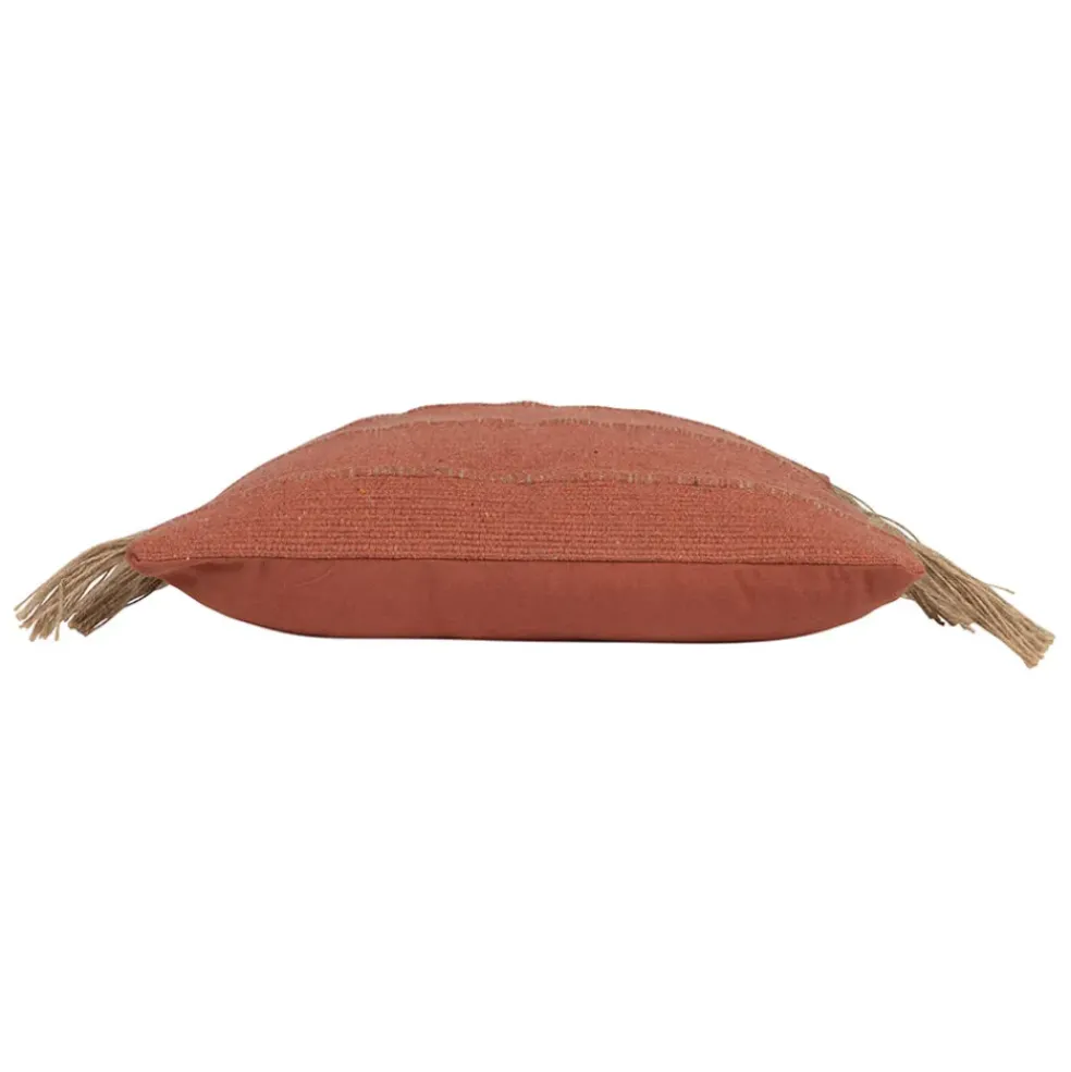 Housse de coussin en coton et jute terracotta 45x45cm - Kolore