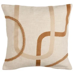 Housse de coussin en coton écru et terracotta 45x45cm - Organic