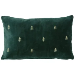 Housse de coussin en coton vert foncé 50x30cm - Mon sapin