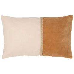 Housse de coussin en coton marron et beige 50x30cm - Manarola