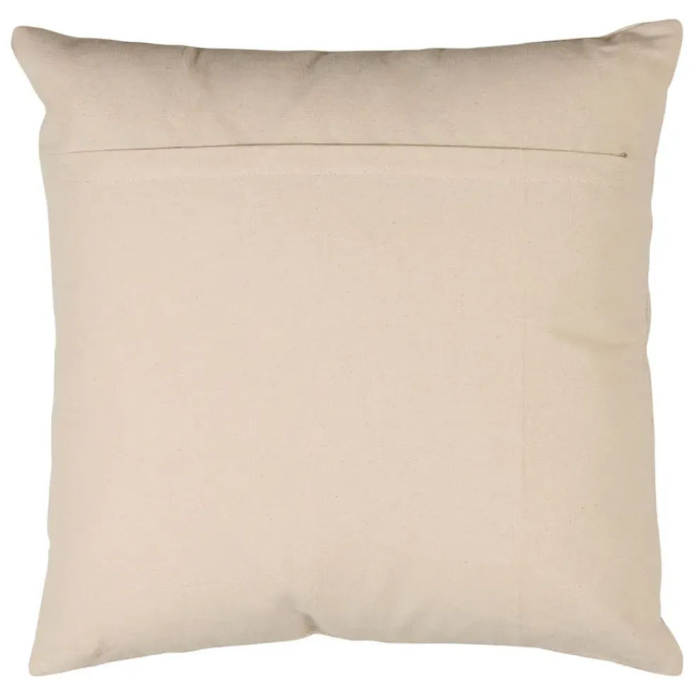 Housse de coussin en coton écru et palmiers émeraude 45x45cm - Mocoa