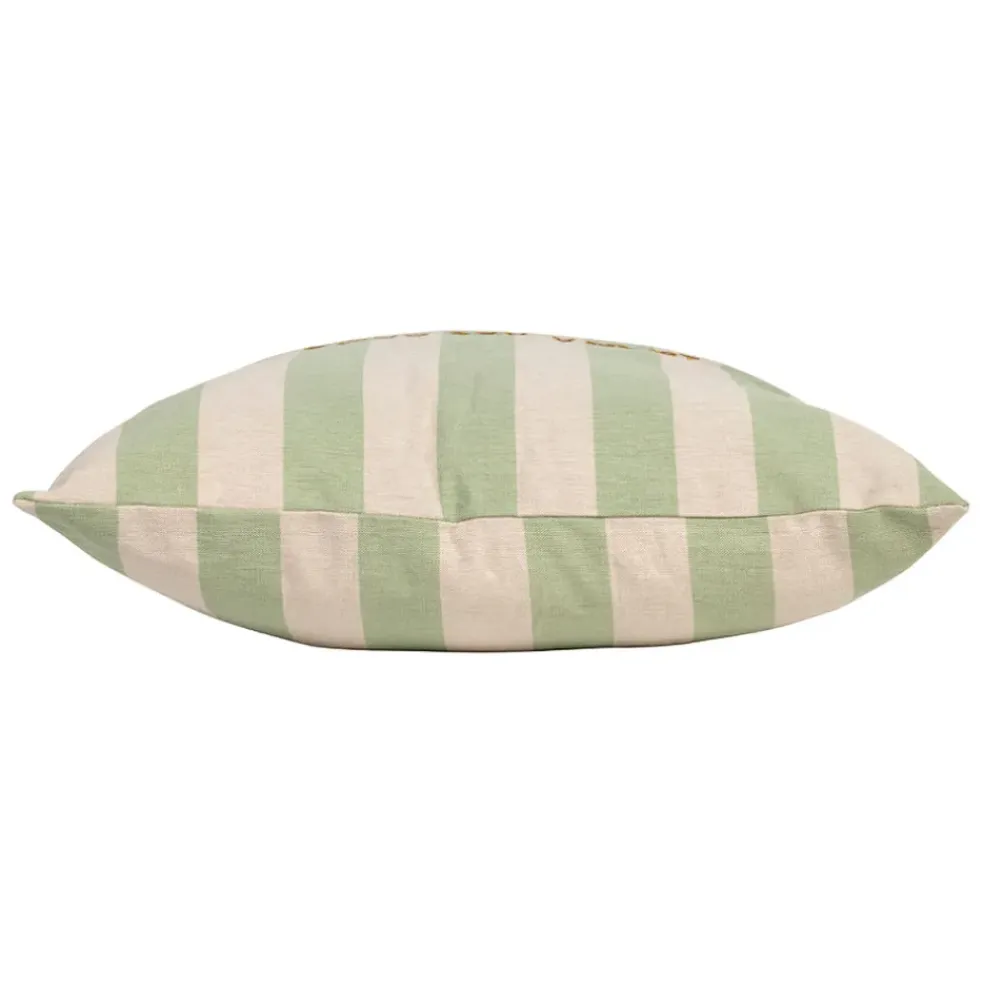 Housse de coussin en coton vert 45x45cm - Famille