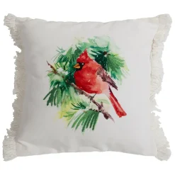 Housse de coussin en coton multicolore 45x45cm - Rouge-Gorge