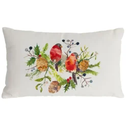 Housse de coussin en coton multicolore 50x30cm - Rouge-Gorge