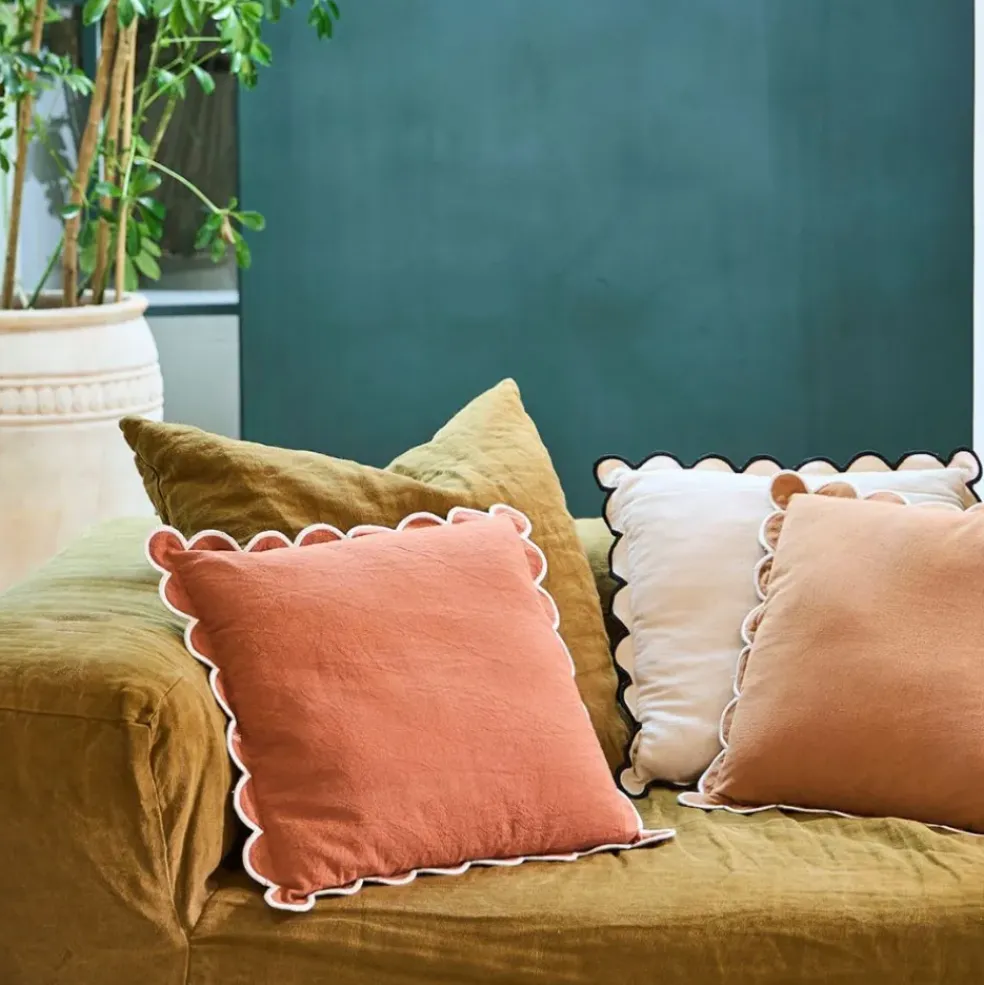 Housse de coussin en coton terracotta 45x45cm - Nomadea