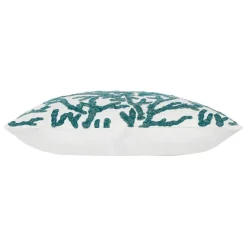 Housse de coussin en coton turquoise corail 45x45cm - Estran