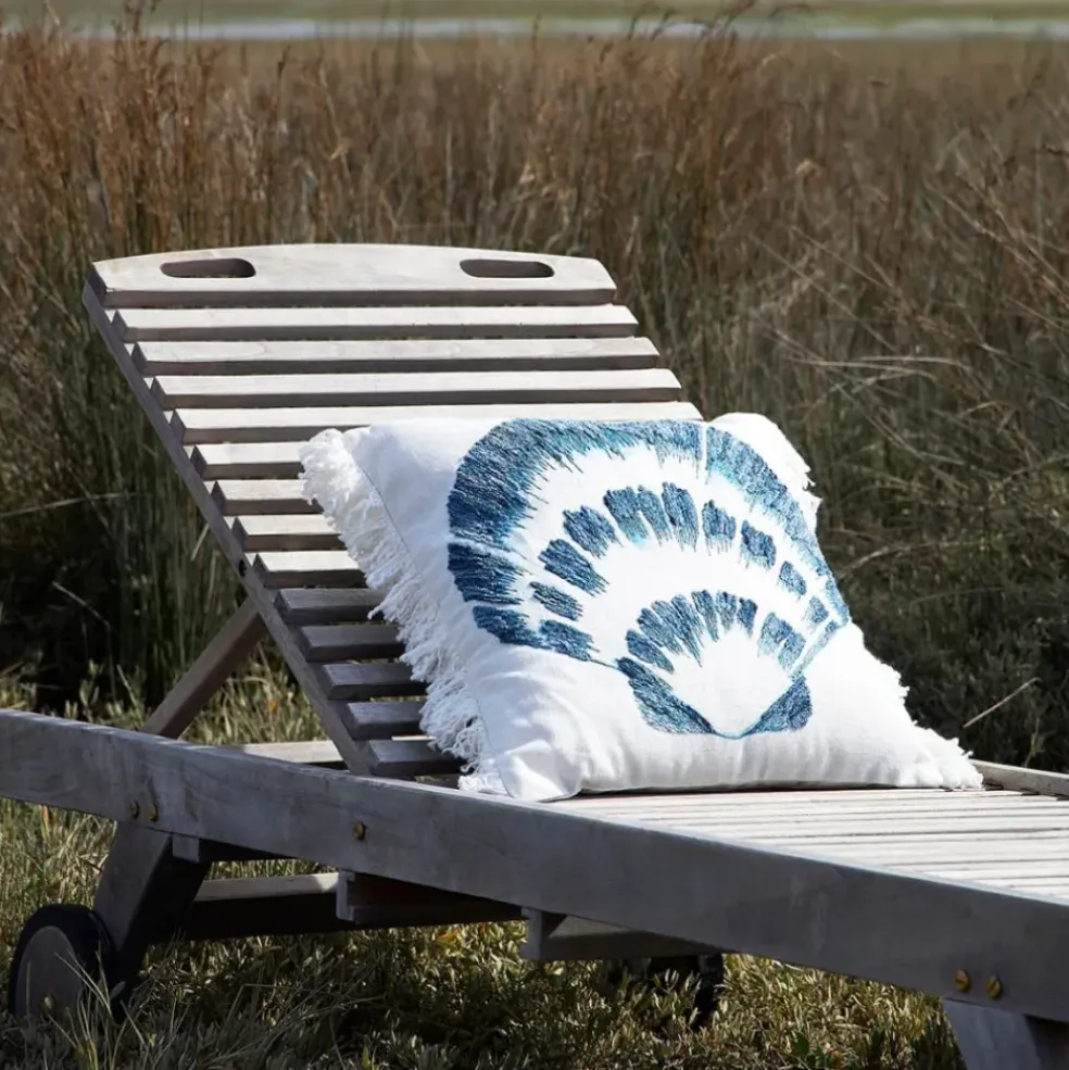 Housse de coussin en coton st-jacques bleu marine 45x45cm - Bord De Mer