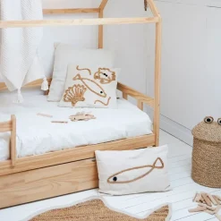 Housse de coussin en coton écru et jute naturel 50x30cm - Eté A La Mer