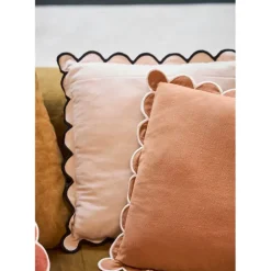 Housse de coussin en coton pêche 45x45cm - Nomadea