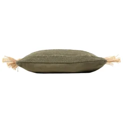 Housse de coussin en coton et jute Kaki 45x45cm - Kolore