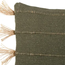 Housse de coussin en coton et jute Kaki 45x45cm - Kolore