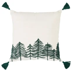 Housse de coussin en coton ecru 45x45cm - Mon sapin