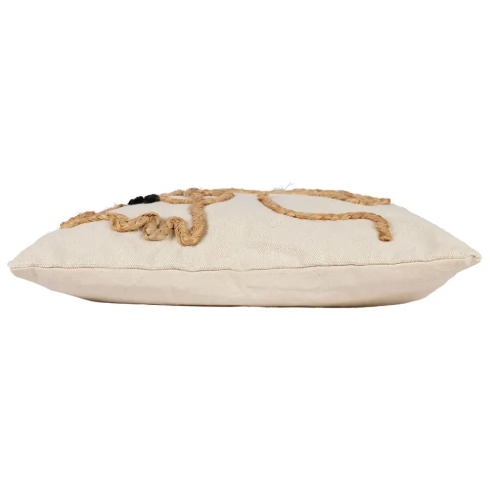 Housse de coussin en jute naturel et coton écru 45x45cm - Eté A La Mer