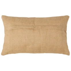 Housse de coussin en jute naturel et coton vert 50x30cm - Patchuca