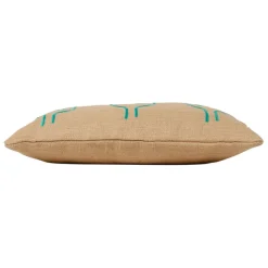 Housse de coussin en jute naturel et coton vert 50x30cm - Patchuca