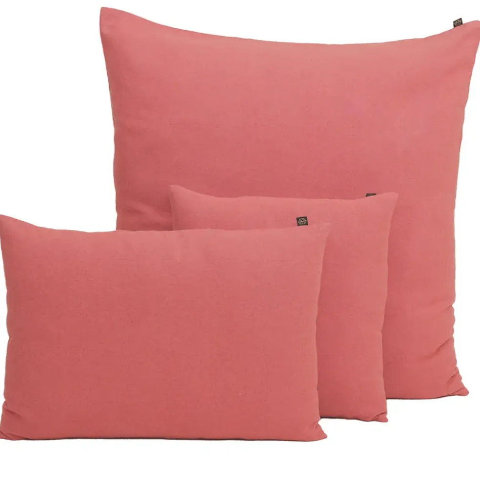 Housse de coussin en lin et coton bois de rose 80x80cm - Figari