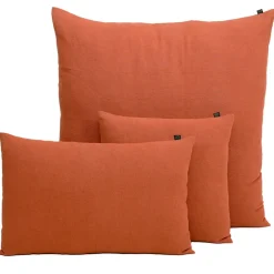 Housse de coussin en lin et coton terre brulée 80x80cm - Figari