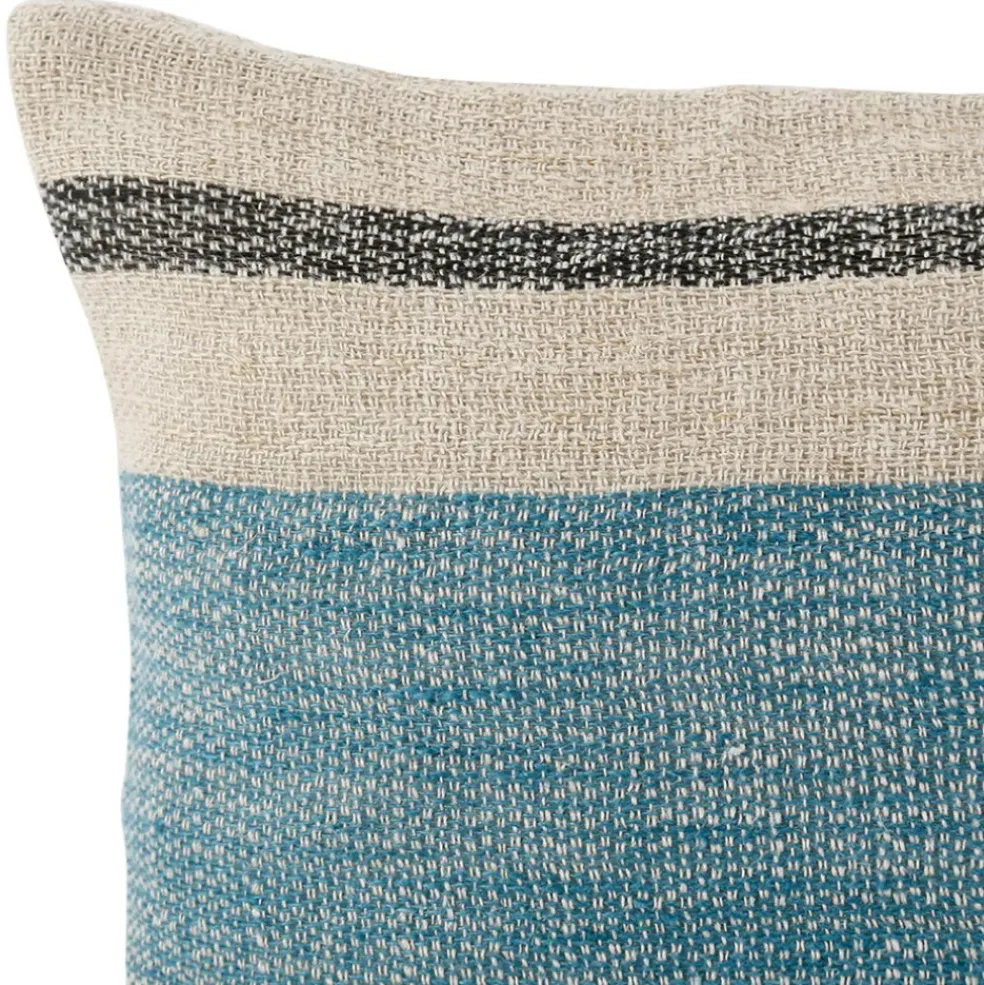 Housse de coussin en lin azur 50x30cm - Hemlin
