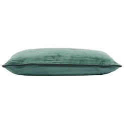 Housse de coussin en velours de coton vert 50x30cm - Velvetin