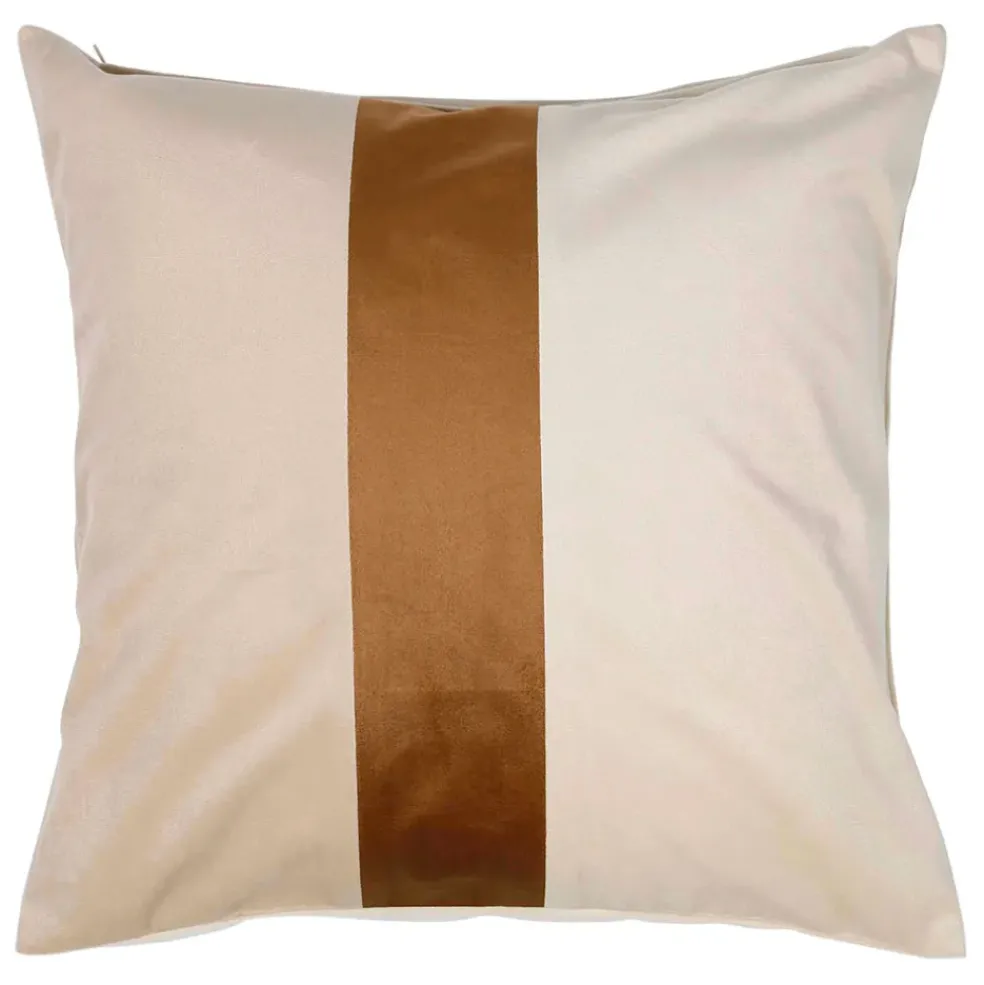 Housse de coussin en velours camel et nude 45x45cm - Klosen