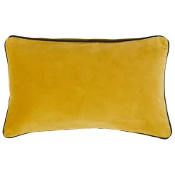 Housse de coussin en velours de coton moutarde 50x30cm - Velvetin