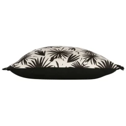 Housse de coussin feuilles palmier noir 45x45cm - palmea