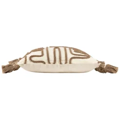 Housse de coussin motif irrégulier écru et taupe 45x45cm -blue sand