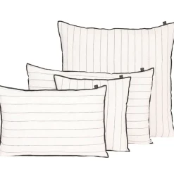 Housse de coussin rayée en lin et coton blanc 50x80cm - Calvi II