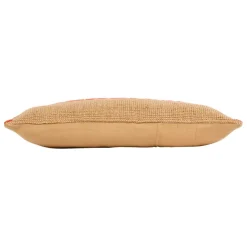 Housse de coussin sunshine en coton et jute naturel corail 50x30cm - Seguia