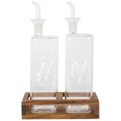 Huilier vinaigrier en verre borosilicate blanc avec support 45cl - Voidita