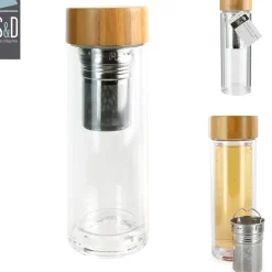 Infuseur en verre double paroi avec bouchon bambou