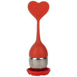 Infuseur thé en inox rouge - Coeur