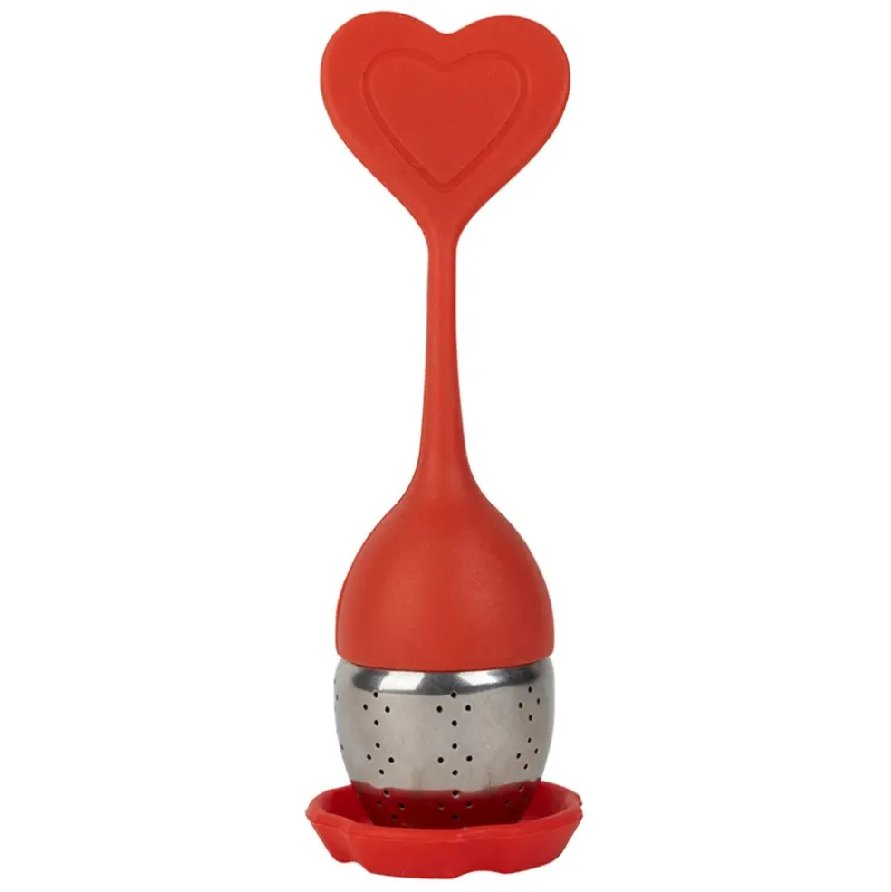 Infuseur thé en inox rouge - Coeur