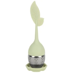 Infuseur thé en inox vert d'eau - Feuille