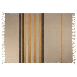 Jeté de lit en lin safran 170x130cm - Hemlin