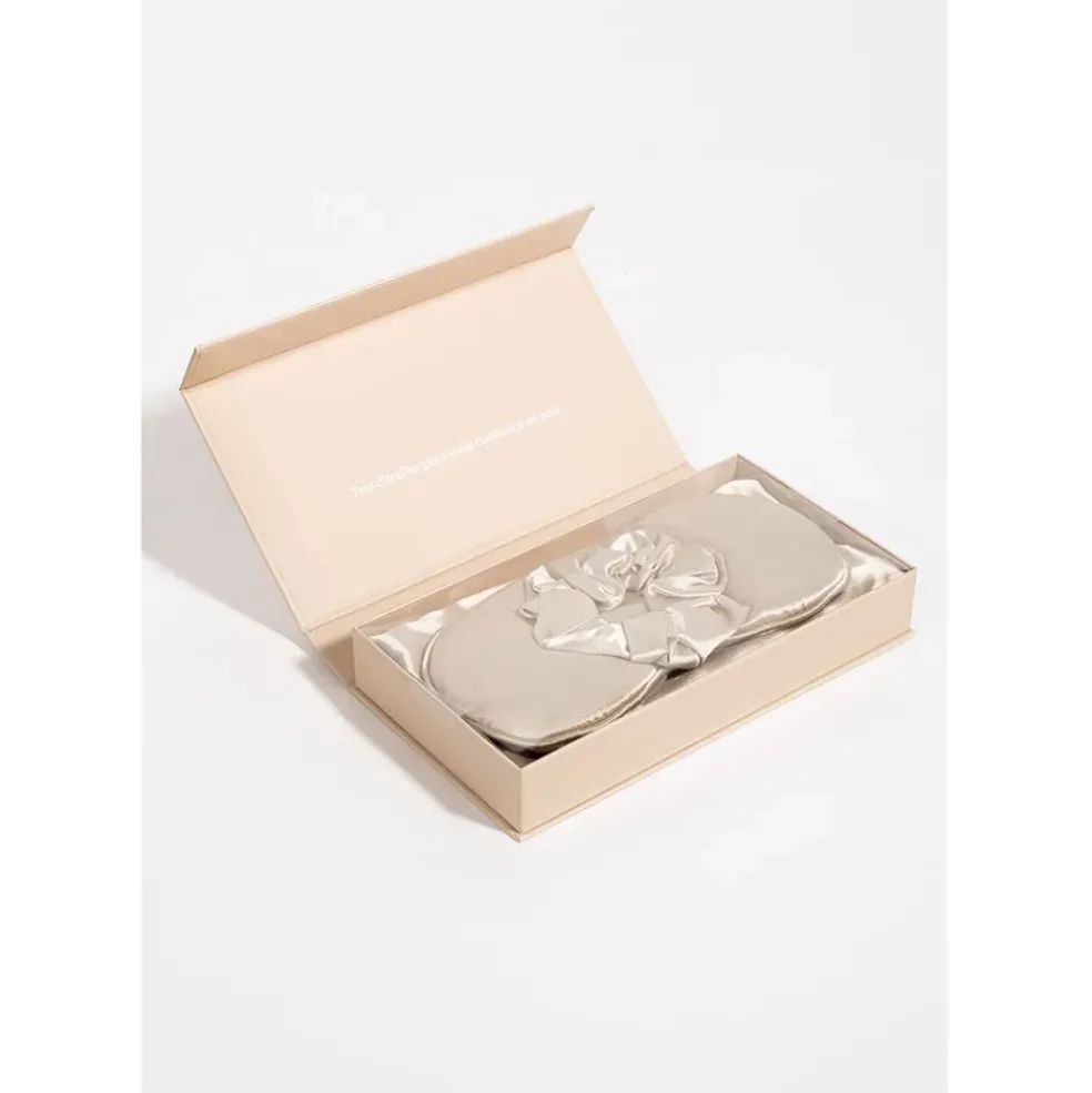 Kit de sommeil en satin champagne