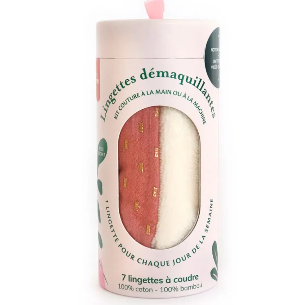 Kit lingettes démaquillantes blush et or x7