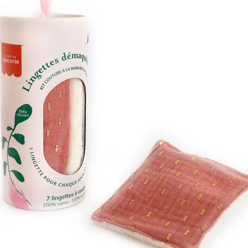 Kit lingettes démaquillantes blush et or x7