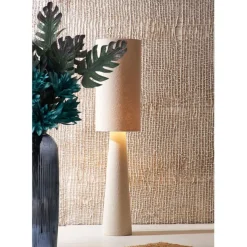 Lampadaire en coton et fer blanc cassé h130cm - Calypsa