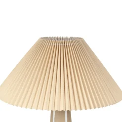 Lampadaire en céramique et lin brun et écru h103cm - Paese