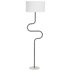 Lampadaire en fer et marbre noir et blanc d45xh163cm - Funky