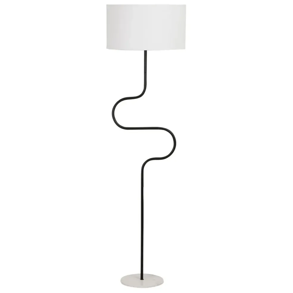 Lampadaire en fer et marbre noir et blanc d45xh163cm - Funky