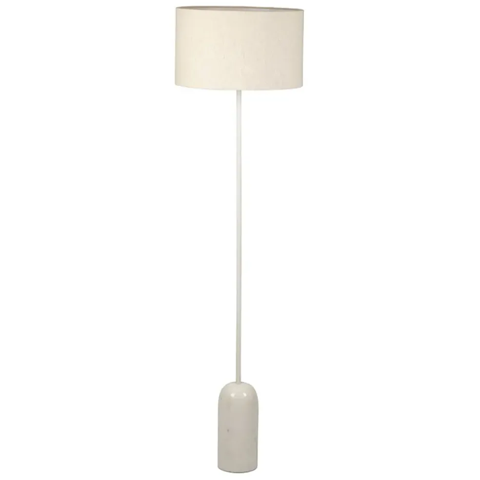 Lampadaire en marbre et fer blanc h150cm - Organic