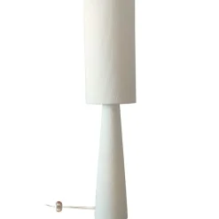 Lampadaire en velours côtelé blanc H130cm - Saturne